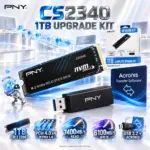 NY CS2340 1TB M.2 NVMe Gen4 x4 SSD Complete Upgrade Kit, Up To 7400/6100MB/s, USB 3.2 Transfer Adapter & Acronis Transfer Software | M280CS2340-1TBKIT-RB