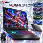 MSI Katana 15 HX B14WFK Intel® Core i7-14650HX | 16GB DDR5 RAM ; 512GB NVMe SSD | RTX 5060 , 8GB | 15.6” QHD 165Hz IPS Display | 4-Zone RGB Backlit Keyboard | DOS | BLACK