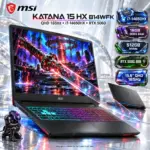 MSI Katana 15 HX B14WFK Intel® Core i7-14650HX | 16GB DDR5 RAM ; 512GB NVMe SSD | RTX 5060 , 8GB | 15.6” QHD 165Hz IPS Display | 4-Zone RGB Backlit Keyboard | DOS | BLACK