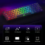 Akko Veekos Shine60 SP White 60% Tri-Mode ARGB Magnetic Keyboard with 8,000Hz Polling, Rapid Trigger, Shine-Through PBT Keycaps, and 7,000mAh Battery - Image 5