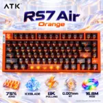 ATK RS7 Air Orange 75% Wired Hall Effect Keyboard with Iceblade Magnetic Switches, 8,000Hz Polling, 0.001mm Rapid Trigger, 0.08ms Latency, RGB, Frosted PC Keycaps and Gasket Mount
