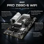 MSI PRO Z890-S WIFI + Intel Core Ultra 9 285K Pull-Out Bundle, CPU Pre-Installed, 24-Core Up To 5.7GHz, ATX, DDR5 8800+ OC, PCIe 5.0, Wi-Fi 7 & Thunderbolt 4 - Image 9