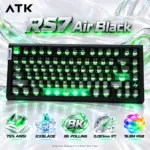 ATK RS7 Air Black 75% Wired Hall Effect Keyboard with Iceblade Magnetic Switches, 8,000Hz Polling, 0.001mm Rapid Trigger, 0.08ms Latency, RGB, Frosted PC Keycaps and Gasket Mount