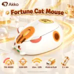 Akko Fortune Cat Wireless Mouse with Tri-Mode Bluetooth 3.0, Bluetooth 5.0 and 2.4GHz Connectivity, 1200 DPI Default, Plug-and-Play Setup and Ergonomic Palm-Fit Design