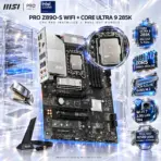 MSI PRO Z890-S WIFI + Intel Core Ultra 9 285K Pull-Out Bundle, CPU Pre-Installed, 24-Core Up To 5.7GHz, ATX, DDR5 8800+ OC, PCIe 5.0, Wi-Fi 7 & Thunderbolt 4