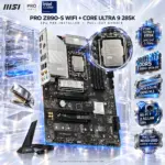 MSI PRO Z890-S WIFI + Intel Core Ultra 9 285K Pull-Out Bundle, CPU Pre-Installed, 24-Core Up To 5.7GHz, ATX, DDR5 8800+ OC, PCIe 5.0, Wi-Fi 7 & Thunderbolt 4