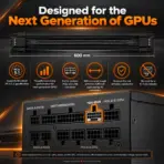 COUGAR PV 1000 1000W Fully Modular ATX 3.1 PSU, 80 PLUS Platinum, PCIe 5.1 12V-2X6, Cybenetics Platinum/A, Zero RPM 140mm FDB | GM Plus 1000 - Image 3