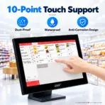 GSAN GS-T4 15.6″ Touchscreen All-in-One POS Terminal, Intel Core i5 4th Gen, 8GB DDR3 RAM, 128GB SSD, Black Countertop Cash Register Computer, No Built-In Wi-Fi or Bluetooth - Image 6