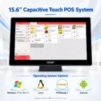 GSAN GS-T4 15.6″ Touchscreen All-in-One POS Terminal, Intel Core i5 4th Gen, 8GB DDR3 RAM, 128GB SSD, Black Countertop Cash Register Computer, No Built-In Wi-Fi or Bluetooth - Image 5