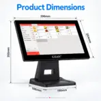 GSAN GS-T4 15.6″ Touchscreen All-in-One POS Terminal, Intel Core i5 4th Gen, 8GB DDR3 RAM, 128GB SSD, Black Countertop Cash Register Computer, No Built-In Wi-Fi or Bluetooth - Image 11