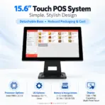 GSAN GS-T4 15.6″ Touchscreen All-in-One POS Terminal, Intel Core i5 4th Gen, 8GB DDR3 RAM, 128GB SSD, Black Countertop Cash Register Computer, No Built-In Wi-Fi or Bluetooth - Image 4