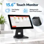 GSAN GS-T4 15.6″ Touchscreen All-in-One POS Terminal, Intel Core i5 4th Gen, 8GB DDR3 RAM, 128GB SSD, Black Countertop Cash Register Computer, No Built-In Wi-Fi or Bluetooth - Image 7