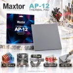 Maxtor AP-12 High-Performance Silicone Thermal Pad, 14.8W/m·K Thermal Conductivity, 120 × 120 × 2.0mm, Electrically Insulating, Cut-to-Fit for GPU VRAM, VRM, SSD & Laptop Cooling | Grey
