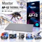Maxtor AP-12 High-Performance Silicone Thermal Pad, 14.8W/m·K Thermal Conductivity, 85 × 45 × 0.5mm, Electrically Insulating, Cut-to-Fit for GPU VRAM, VRM, SSD & Laptop Cooling |  Grey