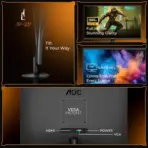 AOC 22B30HM2 21.5-inch FHD Monitor, 21.5-inch VA Panel, 120Hz Refresh Rate, 1ms MPRT / 4ms GtG, Adaptive Sync, 1920×1080, 3000:1 Contrast, HDMI/VGA, VESA 100×100, Tilt Stand, Frameless | 22B30HM2/89 ● BLACK - Image 6