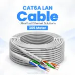 H&V FSU6305-0.5M Cat6 UTP Network Cable 305m (1000ft), 24AWG, 4-Pair CCA Copper-Clad Aluminum Conductors, Grey PVC Jacket, Bulk Unshielded Ethernet Cable for Network Installation - Image 2