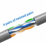 H&V FSU6305-0.5M Cat6 UTP Network Cable 305m (1000ft), 24AWG, 4-Pair CCA Copper-Clad Aluminum Conductors, Grey PVC Jacket, Bulk Unshielded Ethernet Cable for Network Installation - Image 6
