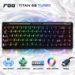 FGG TITAN 68 TURBO 68% Wired Hall Effect Magnetic Keyboard with Jade Switches and RGB Lighting, Carbon Black, Model FGG-TITAN68-JADEBLK