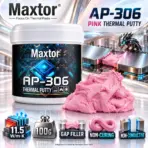 Maxtor AP-306 Pink Thermal Putty 100g, 11.5W/m·K High-Conductivity Non-Curing Gap Filler, Electrically Insulating, Compressible Cooling Material for GPU VRAM, VRM, SSD, Laptop & Console