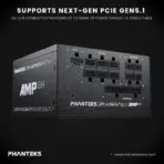 Phanteks AMP GH 1200W Black Fully Modular PSU, 80 PLUS Platinum, ATX 3.1, PCIe 5.1, 600W 12V-2×6, 120mm HDB Hybrid Fan, 140mm Compact Depth, Textured Cables, Gold-Plated Terminals - Image 3