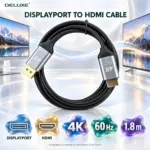 Deluxe DisplayPort to HDMI Cable, 1.8 m, 4K at 60 Hz, High-Speed Connection, Metal-Structure Design — DELUXE-DP-HDMI-1.8M