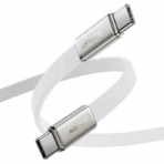 ACEFAST C24-03 White USB-C to USB-C Cable, 60W Fast Charging, USB 2.0 Data Transfer, Flat Nylon Braided Wire, Zinc Alloy Connectors, 1.2 m — ACEFAST-C24-03 - Image 4