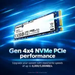 Kingston NV3 1TB M.2 2280 PCIe 4.0 x4 NVMe SSD, Up to 6,000MB/s Read, 4,000MB/s Write, 3D NAND, 320TBW Endurance, Single-Sided Internal Solid State Drive for Gaming PCs & Laptops | SNV3S/1000G ● USED  - Image 3