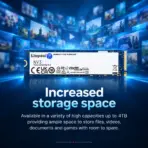 Kingston NV3 1TB M.2 2280 PCIe 4.0 x4 NVMe SSD, Up to 6,000MB/s Read, 4,000MB/s Write, 3D NAND, 320TBW Endurance, Single-Sided Internal Solid State Drive for Gaming PCs & Laptops | SNV3S/1000G ● USED  - Image 6