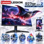 Lenovo Legion R27qe Gen 2 27″ QHD IPS Gaming Monitor, 200Hz DP, 0.5ms MPRT, HDR10, AMD FreeSync Premium, 400 Nits, 99% sRGB, 90% DCI-P3, HDMI 2.1, DP 1.4, Pivot Stand | Raven Black