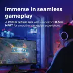 Lenovo Legion R27qe Gen 2 27″ QHD IPS Gaming Monitor, 200Hz DP, 0.5ms MPRT, HDR10, AMD FreeSync Premium, 400 Nits, 99% sRGB, 90% DCI-P3, HDMI 2.1, DP 1.4, Pivot Stand | Raven Black - Image 3