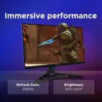 Lenovo Legion R27qe Gen 2 27″ QHD IPS Gaming Monitor, 200Hz DP, 0.5ms MPRT, HDR10, AMD FreeSync Premium, 400 Nits, 99% sRGB, 90% DCI-P3, HDMI 2.1, DP 1.4, Pivot Stand | Raven Black - Image 7