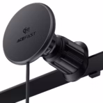ACEFAST E51 Qi2 Magnetic Wireless Charging Car Holder, Up to 25 W, 360° Ball Joint, Air-Vent Clip, Integrated 1.5 m Braided USB-C Cable - Image 2