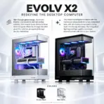 Phanteks Evolv X2 Mid-Tower Gaming Case, Tempered Glass, E-ATX, Back-Connect Ready, 360mm Top Radiator, 380mm GPU, 170mm CPU Cooler, USB-C 3.2 Gen 2x2 | BLACK  - Image 3