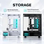 Phanteks Evolv X2 Mid-Tower Gaming Case, Tempered Glass, E-ATX, Back-Connect Ready, 360mm Top Radiator, 380mm GPU, 170mm CPU Cooler, USB-C 3.2 Gen 2x2 | BLACK  - Image 8