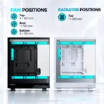 Phanteks Evolv X2 Mid-Tower Gaming Case, Tempered Glass, E-ATX, Back-Connect Ready, 360mm Top Radiator, 380mm GPU, 170mm CPU Cooler, USB-C 3.2 Gen 2x2 | BLACK  - Image 9