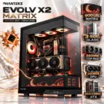 Phanteks Evolv X2 Matrix Mid-Tower Gaming Case, 900-LED Display, Triple Tempered Glass, E-ATX, 360mm Radiator, 380mm GPU, USB-C 20Gbps, D-RGB | BLACK 