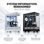 Phanteks Evolv X2 Matrix Mid-Tower Gaming Case, 900-LED Display, Triple Tempered Glass, E-ATX, 360mm Radiator, 380mm GPU, USB-C 20Gbps, D-RGB | BLACK  - Image 4