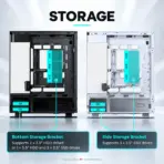 Phanteks Evolv X2 Matrix Mid-Tower Gaming Case, 900-LED Display, Triple Tempered Glass, E-ATX, 360mm Radiator, 380mm GPU, USB-C 20Gbps, D-RGB | BLACK  - Image 10
