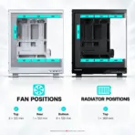 Phanteks Evolv X2 Matrix Mid-Tower Gaming Case, 900-LED Display, Triple Tempered Glass, E-ATX, 360mm Radiator, 380mm GPU, USB-C 20Gbps, D-RGB | BLACK  - Image 11