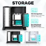 Phanteks NV9 MKII  Full-Tower Gaming Case, Panoramic Tempered Glass, E-ATX/Rear-Connect, 12×120mm Fan Support, 420mm Radiators, 490mm GPU, Built-In D-RGB | BLACK - Image 9