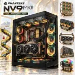 Phanteks NV9 MKII  Full-Tower Gaming Case, Panoramic Tempered Glass, E-ATX/Rear-Connect, 12×120mm Fan Support, 420mm Radiators, 490mm GPU, Built-In D-RGB | BLACK