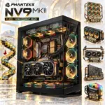 Phanteks NV9 MKII  Full-Tower Gaming Case, Panoramic Tempered Glass, E-ATX/Rear-Connect, 12×120mm Fan Support, 420mm Radiators, 490mm GPU, Built-In D-RGB | BLACK