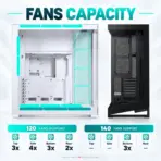 Phanteks NV7 Full-Tower Gaming Case, Panoramic Tempered Glass, E-ATX, 12×120mm Fan Support, Triple 360mm Radiators, 450mm GPU, Built-In D-RGB | BLACK - Image 10