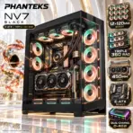 Phanteks NV7 Full-Tower Gaming Case, Panoramic Tempered Glass, E-ATX, 12×120mm Fan Support, Triple 360mm Radiators, 450mm GPU, Built-In D-RGB | BLACK