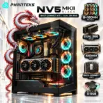 Phanteks NV5 MKII  Mid-Tower Gaming Case, Panoramic Tempered Glass, Rear-Connect E-ATX, Dual 360mm Radiators, 8×120mm Fans, 440mm GPU, Built-In D-RGB | BLACK