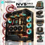 Phanteks NV5 MKII  Mid-Tower Gaming Case, Panoramic Tempered Glass, Rear-Connect E-ATX, Dual 360mm Radiators, 8×120mm Fans, 440mm GPU, Built-In D-RGB | BLACK