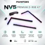 Phanteks NV5 Premium D-RGB Kit , 3 Magnetic LED Modules, Illuminated Motherboard Cable Cover, D-RGB Power Hub, JST & SATA Cables, NV5/NV5 MKII | BLACK - Image 2