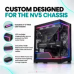 Phanteks NV5 Premium D-RGB Kit , 3 Magnetic LED Modules, Illuminated Motherboard Cable Cover, D-RGB Power Hub, JST & SATA Cables, NV5/NV5 MKII | BLACK - Image 3