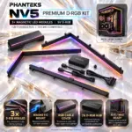 Phanteks NV5 Premium D-RGB Kit , 3 Magnetic LED Modules, Illuminated Motherboard Cable Cover, D-RGB Power Hub, JST & SATA Cables, NV5/NV5 MKII | BLACK