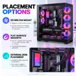 Phanteks 5.5-inch Hi-Res Display, 2160×1440 IPS, 60Hz, 450 Nits, 99% sRGB, HDMI, Magnetic & 120mm Fan Mounting, Desk Stand, SATA Power | BLACK  - Image 4